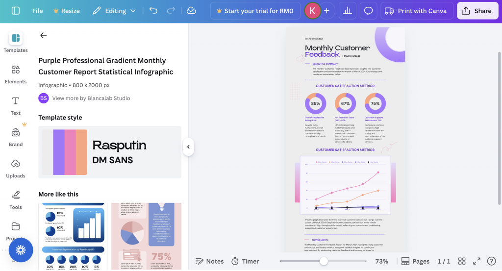 Screenshot of Canva Editor